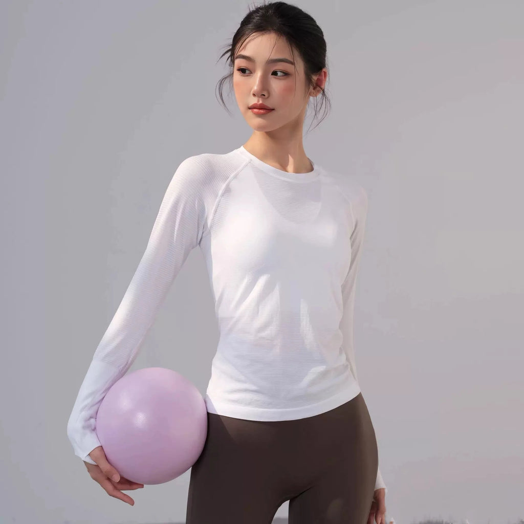 Women's Outdoor Sports Shirt Yoga Wear Fitness T-Shirt Running Workout Top Female Long Sleeves Sportswear Exercise Gym Clothing