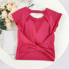 Women's Slim Fit Open Back Sports Tank Built in Fixed Cups Breathable Pilates Yoga Workout Top