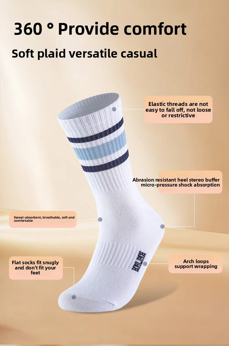 Kelme Men's Mid Length Socks 3 Pairs Of Casual Socks Sweat Absorbing And Breathable Sports Socks Running Speed Dry Socks