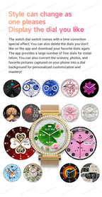 Fashion Zircon Smart Watch 1.46" AMOLED Screen 5.4 Bluetooth Call Heart Rate Temperature Monitoring Women Smartwatch Pedometer