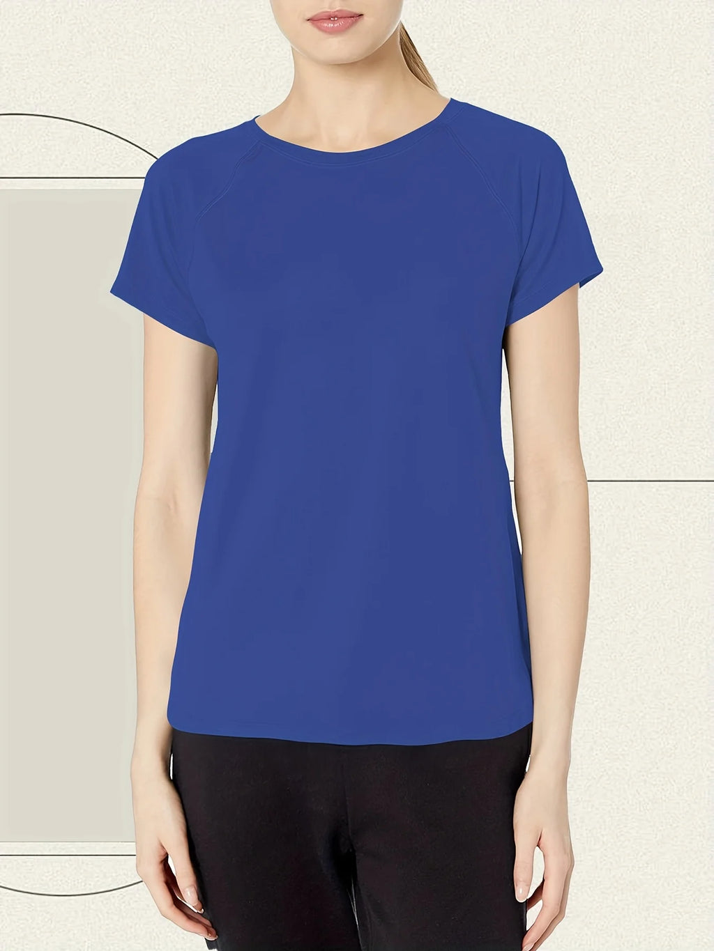 Women’s  Quick Dry Short Sleeve Resilience Gym Sports Moisture Wicking Round Neck T-Shirt Training Exercise Gym Sport Shirt