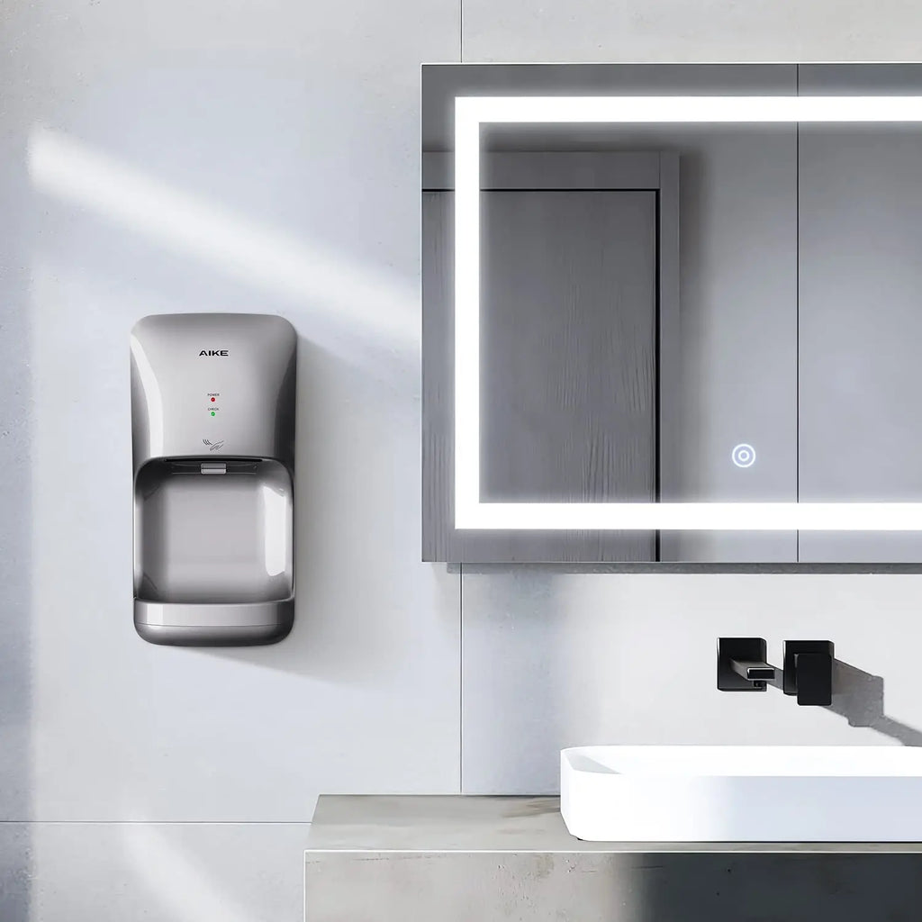 AIKE Automatic Hands Dryer with Drip Tray Wall Mounted High Speed Drying Machine 10-15s Quick Dry Hands Model AK2632 1400-1650W