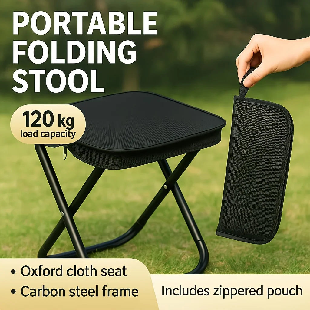 Portable Folding Fishing Chairs Lightweight Iron Alloy Frame Foldable Outdoor Camping Picnic Bench Handbag Compact Durable Stool