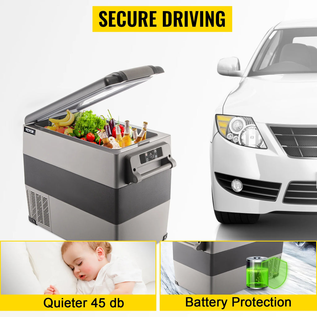 VEVOR Car Refrigerator Portable Compressor Cooler 35-55L Mini Fridge Freezer 12/24V DC 110-240V Ice Box for Camping Picnic Frige
