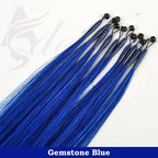 ADEIRS Color  8D Tip Hair Extensions 100% Real Human Hair Microbeads Extensions Color Purple Blue Pink Gray 18-20inch