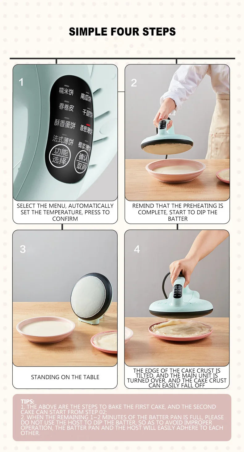 Automatic Pancake Maker Pizza Crepe Making Machine Cake Pancake Electric Baking Machine Smart Baking Pan