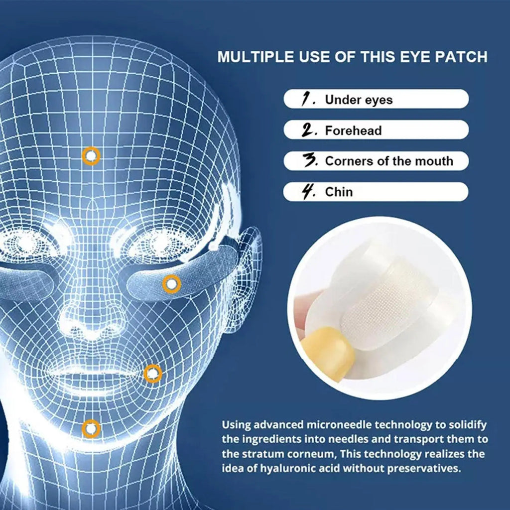 5/10/30PC Microneedle Eye Patches Mask Korean Skin Care Hyaluronic Acid for Anti Wrinkle Aging Dark Circle EyesMask Moisturizing
