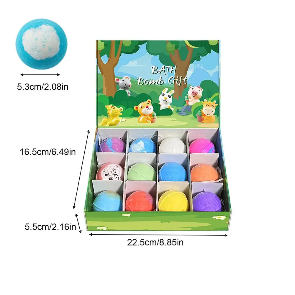 12pcs Kids Bath Bombs With Surprise Sea Animal Toys Inside Ocean Bath Salt Balls unique relieve fatigue Safe Ingredients