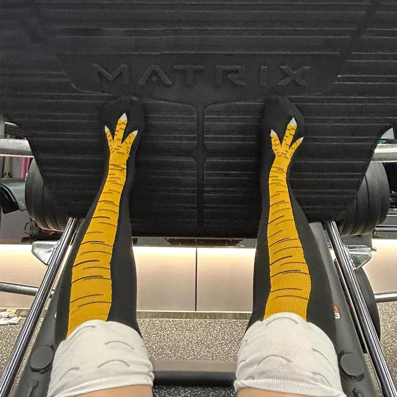 Funny Crazy Chicken Feet Socks Unisex - Novelty Knee-High Socks Funny Gift