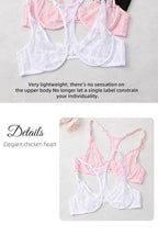 Front Button Women's Bra Lace Sheers Unpadded Sexy Lingerie BH Tops Flower knitting Brassiere Underwire Underwear Plus Size Bras
