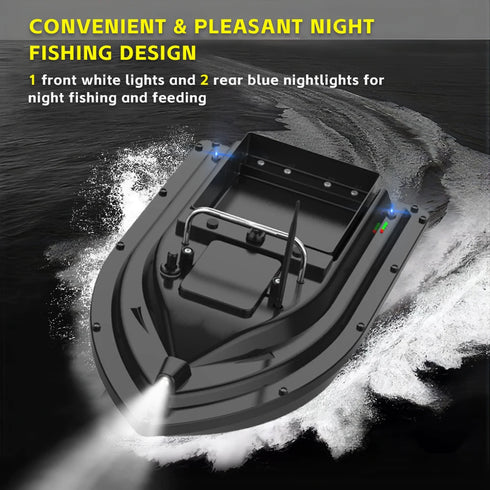 D16 Fishing Bait Boat with Single Bait Containers Automatic Bait Boat with Remote Control with 400-500M Remote Range 12000mAh