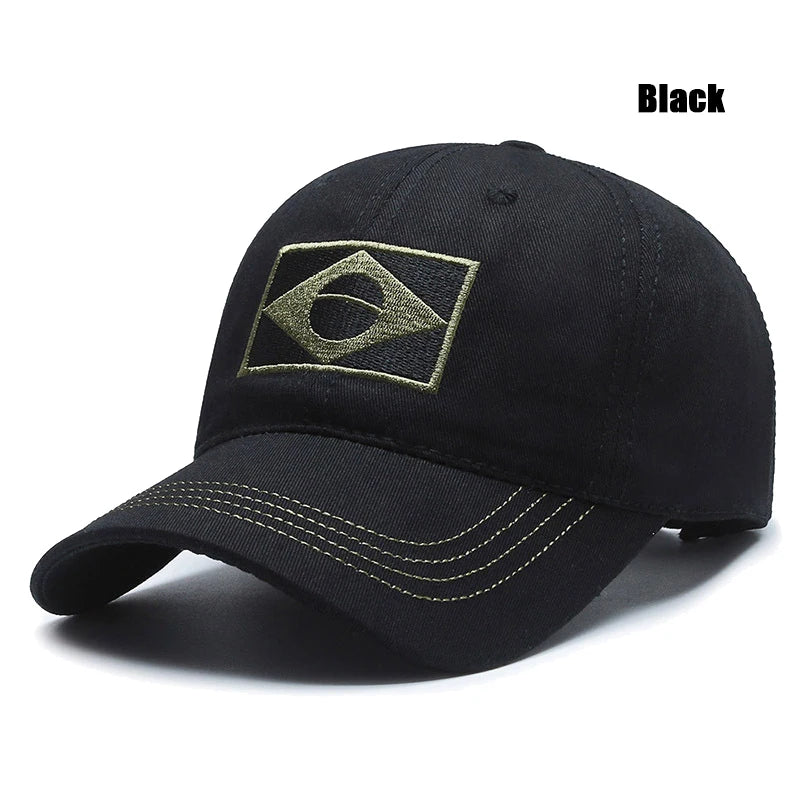 Unisex Brazilian Flag Embroidery Tactical Baseball Cap Classic Fashion Men and Women Outdoor Leisure Sports Summer Sunshade Hat