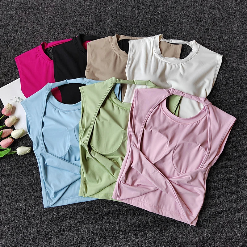 Women Sports Bra Top Push Up Sexy Beauty Back Fitness Yoga Bra t-shirts Sport Tops For Women Breathable Running Vest Gym Wear Main image