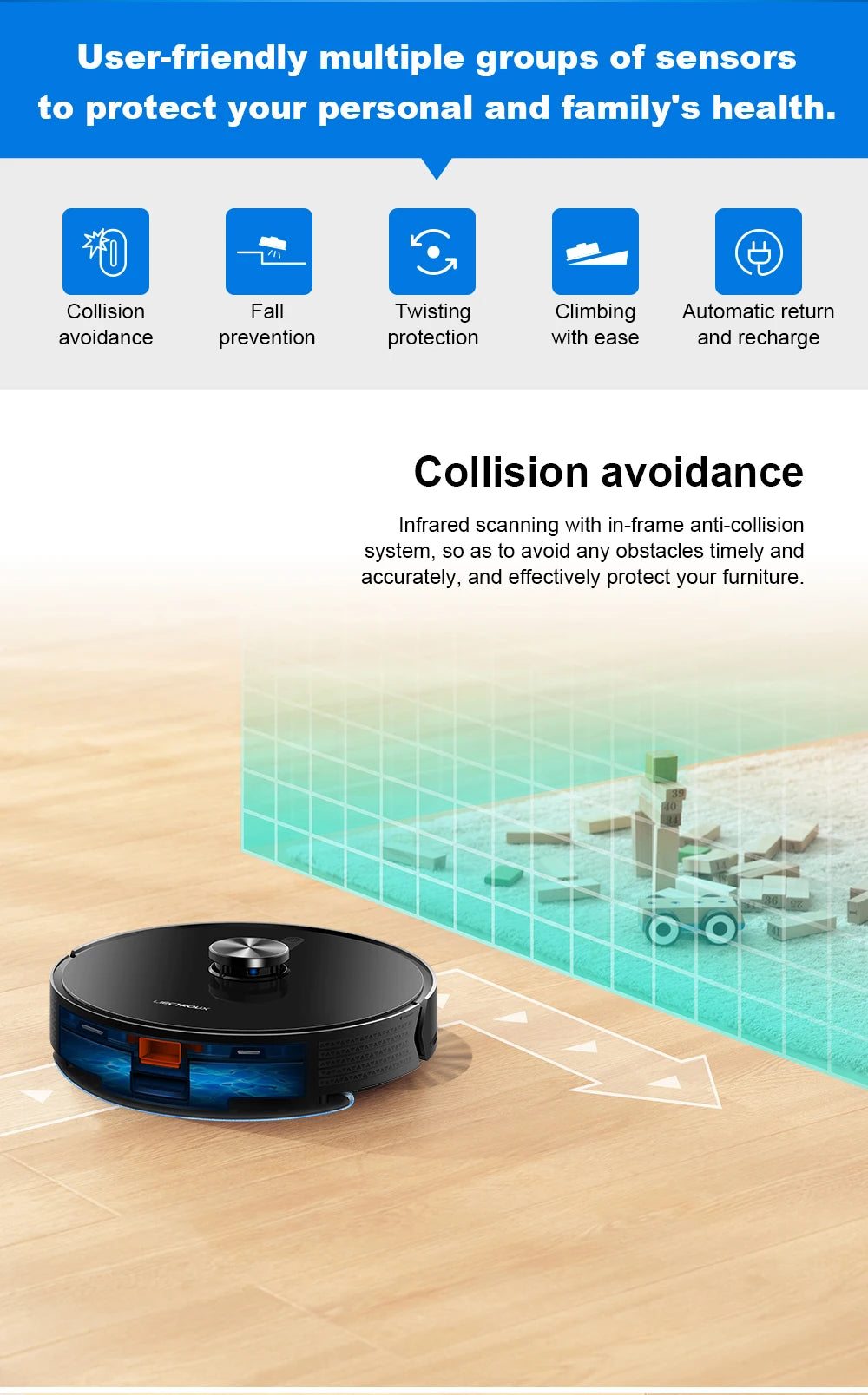 Liectroux / LILIN X6 Robot Vacuum Cleaner,Laser System,Wet Dry Mopping,6500Pa, Multi-Floor Map,Zone Cleaning,APP Restricted Area
