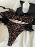 French Underwear Set Leopard Sexy Steel Ring Lace Triangle Cup Bra Brief Suits Vintage Fashion Push Up Lingerie Ins Bodycon