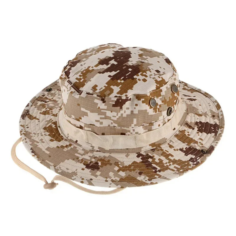 Multicam Tactical Fisherman Hats Foldable Outdoors Sniper Camouflage Fishing Cap Outdoor UV Sunscreen Panama Hunting Bucket Hat