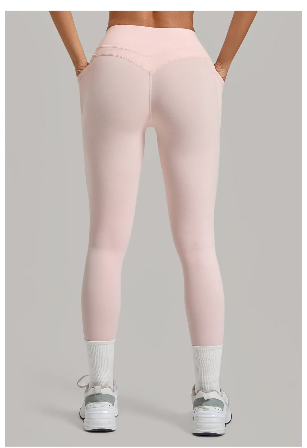 Women's Gym High-waisted High-stretch Yoga Pants with Side Pockets Leggings Workout Running Tights Quick-dry Fitness Trousers