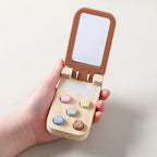Baby Wooden Bear Phone Teether Toy Telephone Sleeping Pacifier Teething Flip Simulation Phone Toys Early Educational Toy Gifts
