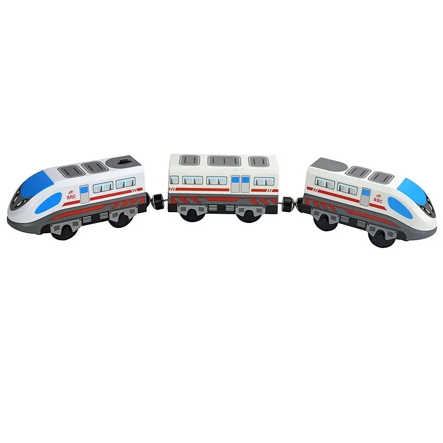 Wooden Train Toys Train Track Magnetic Set Electric Car Locomotive Diecast Slot Fit All Wood Brand Biro Railway Tracks For Kids
