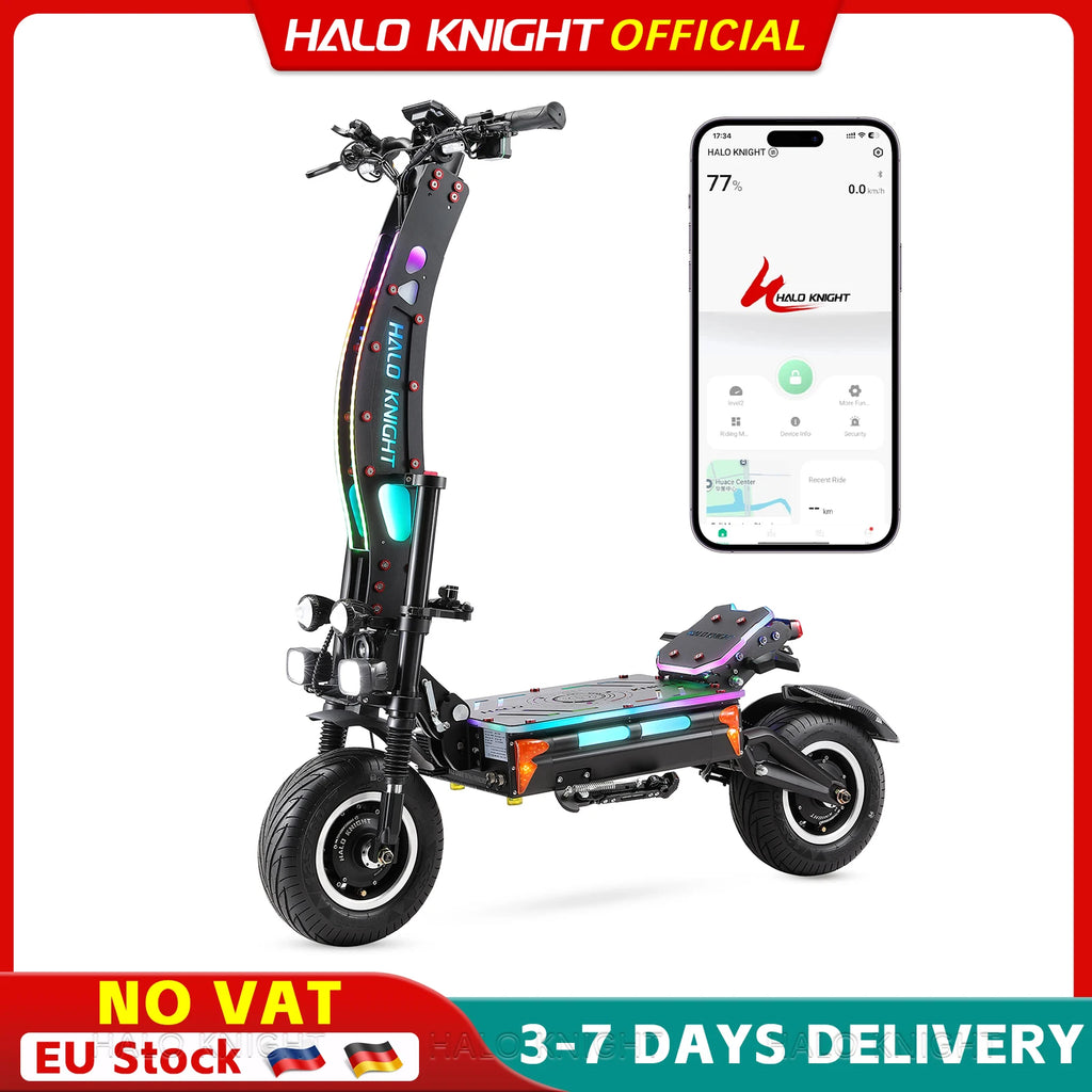 HALO KNIGHT T107Max 72V 8000W Adult Electric Scooter Fast 120km/h Electrical Scooter Powerful Dual Motors Escooter Top E-scooter