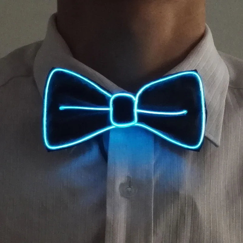 LED Glowing Bow Ties for Men Light Up Ties Personalized Night Club Concert Masquerade Accessory for Carnival Decor
