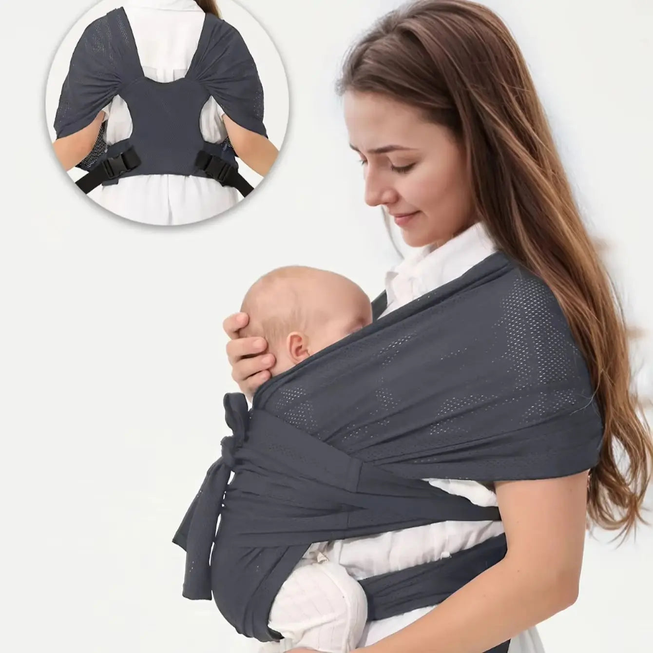 Adjustable Newborn Baby Sling Soft Breathable Air Mesh Carrier Infant Wrap Hipseat Gridding Cloth Wrap for Comfortable Wearing