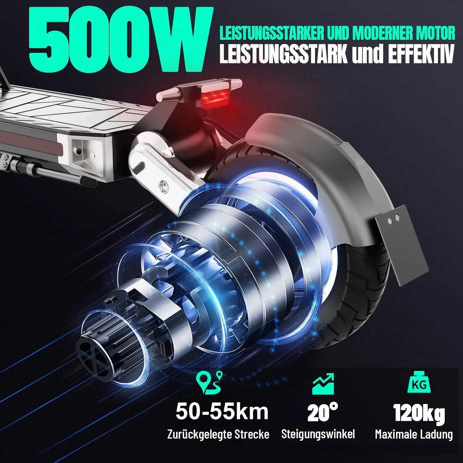 TODIMART G2 ABE E Scooter, 48V 13AH, 500W, 40-45KM range, 20km/h, Dual shock absorbers, dual disc brakes, 10-inch off-road tire