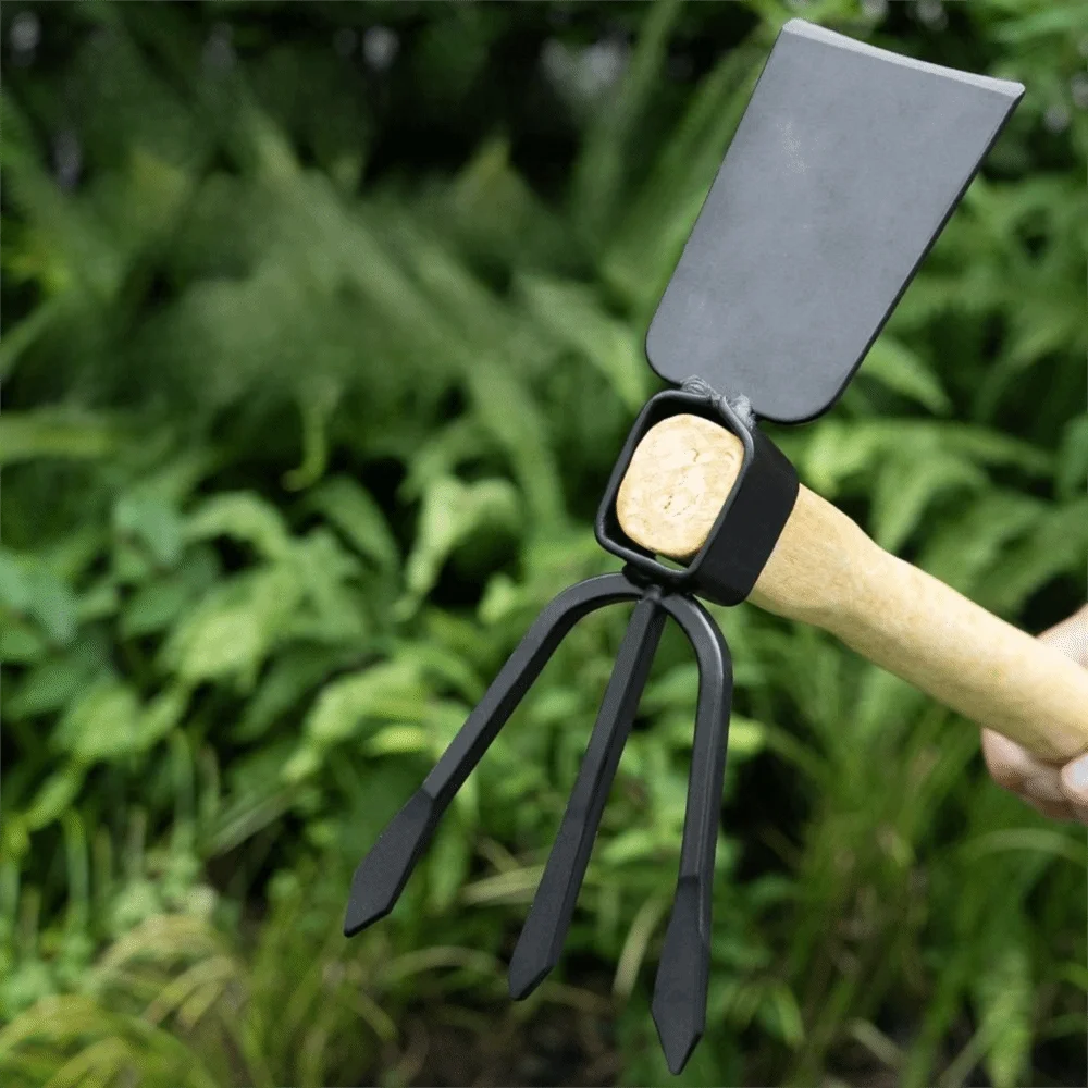 Robust Hardwood Handle Small Hand Hoe High-Strength Metal Head Lightweight Design Multi-functional Garden Tool