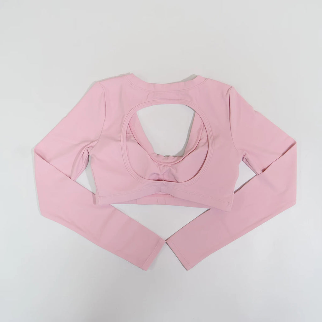 New Summer Women's Backless Long Sleeved Yoga Top Breathable Soft Sportswear for Gym Training Comfortable Fitness Clothing Woman
