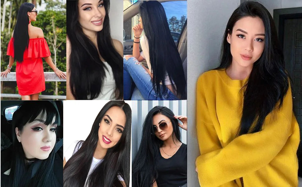 8Pcs Clip In Human Hair Extensions 100% Real Human Hair Clip in Natural Hair Extensions Straight Hair Pieces 14-26Inch Remy Hair