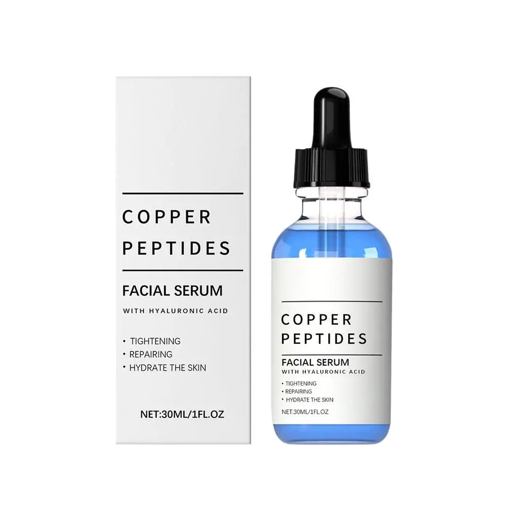 Copper Peptide Serum Anti Wrinkle Remover Antioxidant Tighten Skin Barrier Repair Deep Hydration Hyaluronic Acid Face Serum
