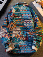Spring and autumn new ethnic style printed long-sleeve jacket for men, high-end stylish trendy jacket