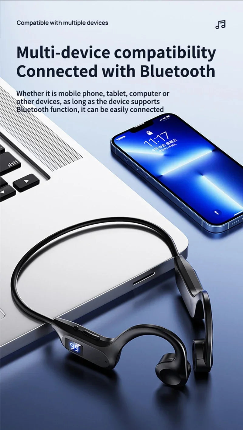 OnePlus Wireless Bone Conduction Headphones Bluetooth  Earphone Sport Swimming Bluetooth Compatible Headphone Hand-free With Mic