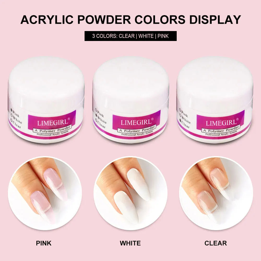 Nail Acrylic Powder and Liquid Monomer Nails Art Decoration For Manicure Set Kit Crystal Nail Glitter 3D Nail Tips Carving Tools Secondary image