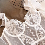 Hot Sale French Sexy Lingerie Set for Women Ultra Thin See Through Bra Panty Set Embroidery Lace Shaping Camisole Underwear Set