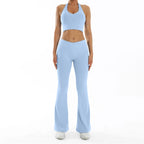 Scrunch Sports Suit Women's Yoga Set Gym Wear Sexy Sports Bras and Flared Leggings Sets Fitness Outfits Female Workout Clothes