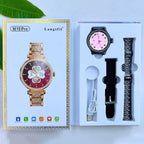 Fashion Zircon Smart Watch 1.46" AMOLED Screen 5.4 Bluetooth Call Heart Rate Temperature Monitoring Women Smartwatch Pedometer