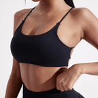 Solid Color underwear Cross Back Women Fitness Sports Bra Top Yoga Comprehensive Training Jog Chest Pad Spaghetti Strap Beauty
