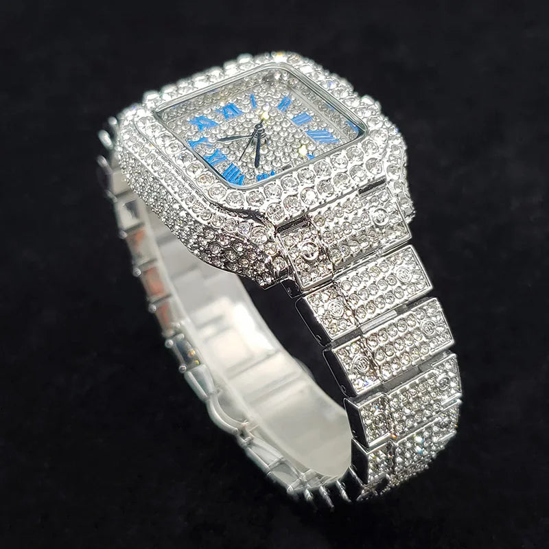 Luxury Full Diamond Watches Women Fashion Bling Silver Stainless Steel Quartz Wristwatch Iced Out Shiny Jewelry Watch 2026 New