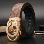 New luxury brand men's leather belt, 3.4 cm width, high-quality belt for women, women's belt design