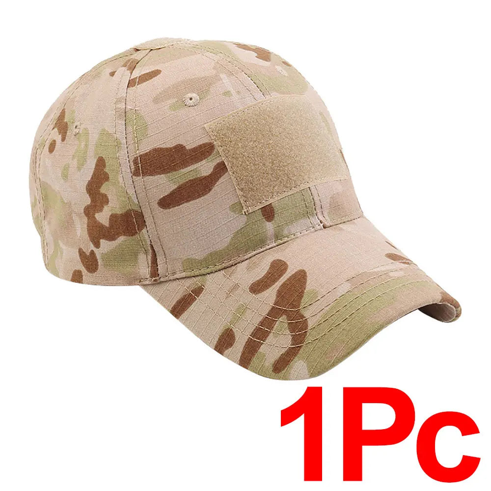 Tactical Camo Baseball Cap Adjustable Military Hat Special Forces Style Baseball Cap Outdoor Sun Protection Camouflage Hat