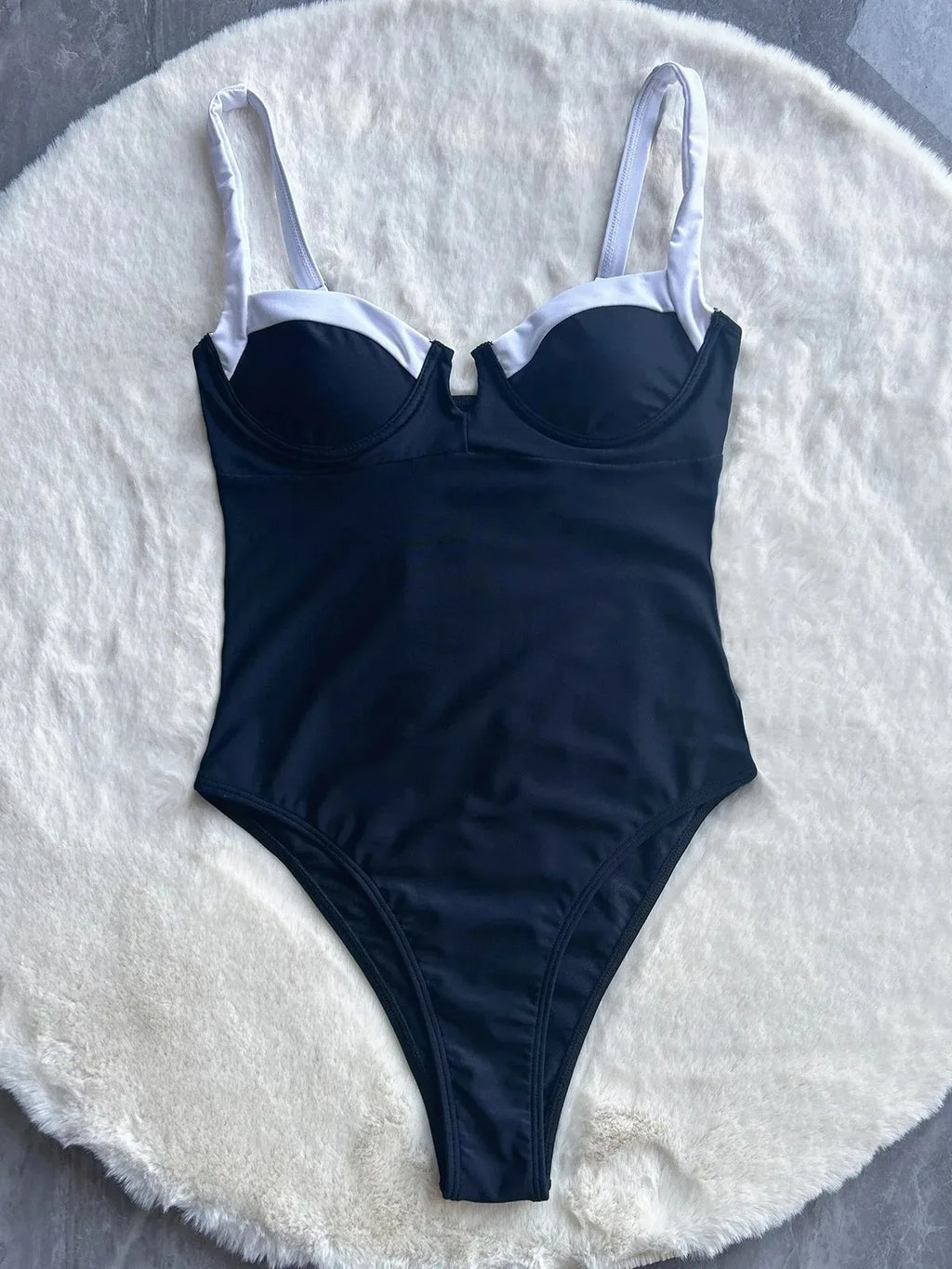 Push Up One Piece Swimsuit For Women Sexy Patchwork Monokini Swimwear 2024 Bathing Suit Beachwear Backless Swimming Suit Bathers