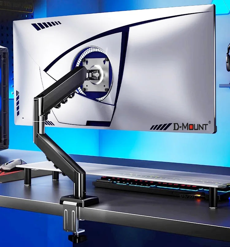 D-MOUNT D90 metal alumin 2-10KG 13"-32" monitor desktop stand mount gas spring arm full motion rotate clamp 0-60mm grommet