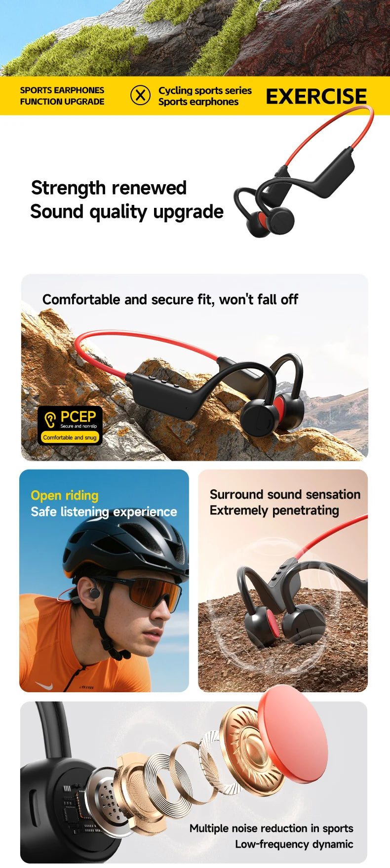 OnePlus Bluetooth Earphones Bone Conduction Headphone Wireless Open Headset Hands-free Waterproof Sports Earphones With Mic
