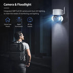 5MP Security Camera Outdoor Wireless 2.4G WIFI PTZ Auto Tracking Cameras Floodlight Color Night Vision IP66 Waterproof Two Way Audio Surveillance Cam