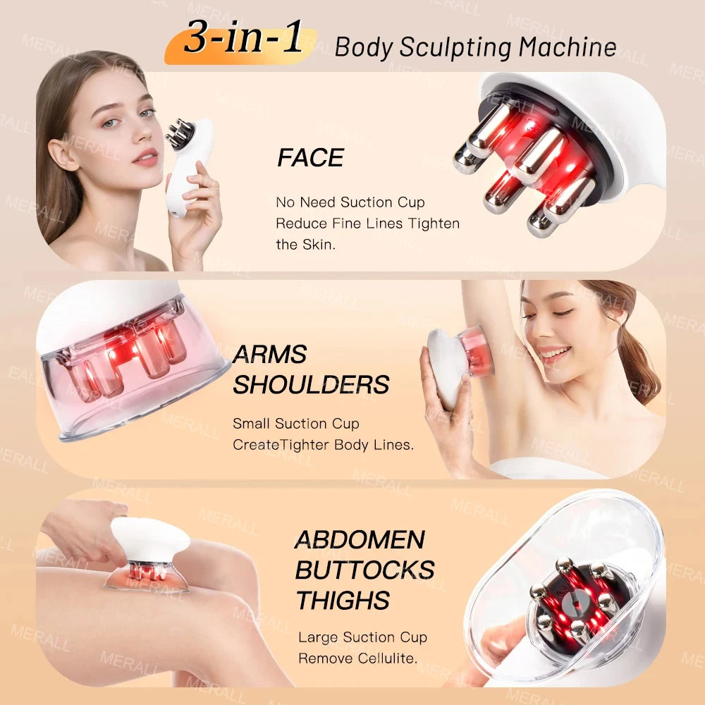 Electric Fat Cellulite EMS Removal Abdomen Massage Device Strong Suction Deep Tissue Body Sculpting Massager Tool Anti Cellulite