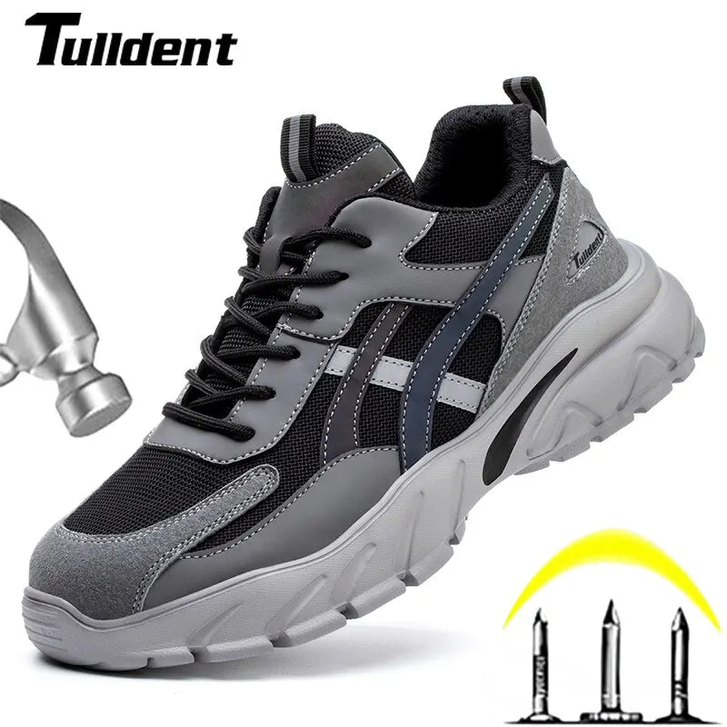 Man Safety Shoes Puncture-Proof Work Sneakers Lightweight Work Shoes Men Steel Toe Shoes Safety Boots Indestructible Shoes Main image