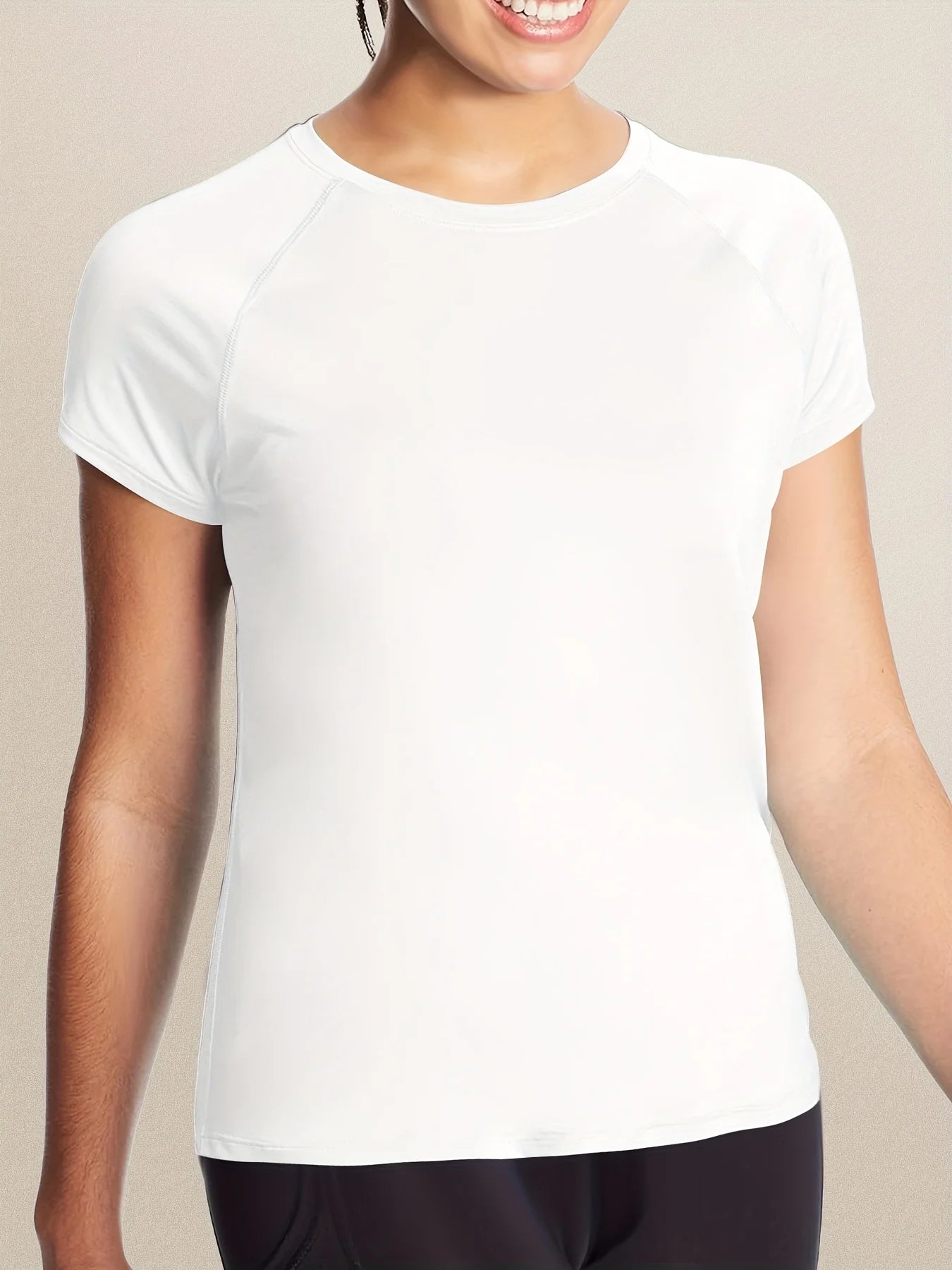 Women’s  Quick Dry Short Sleeve Resilience Gym Sports Moisture Wicking Round Neck T-Shirt Training Exercise Gym Sport Shirt