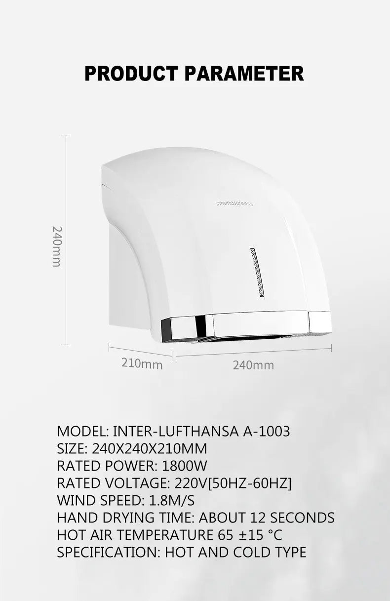 Fully Automatic Hand Dryer Induction Hot and Cold Hand Drying Machine Hotel Hand Dryer  sèche-mains осушитель