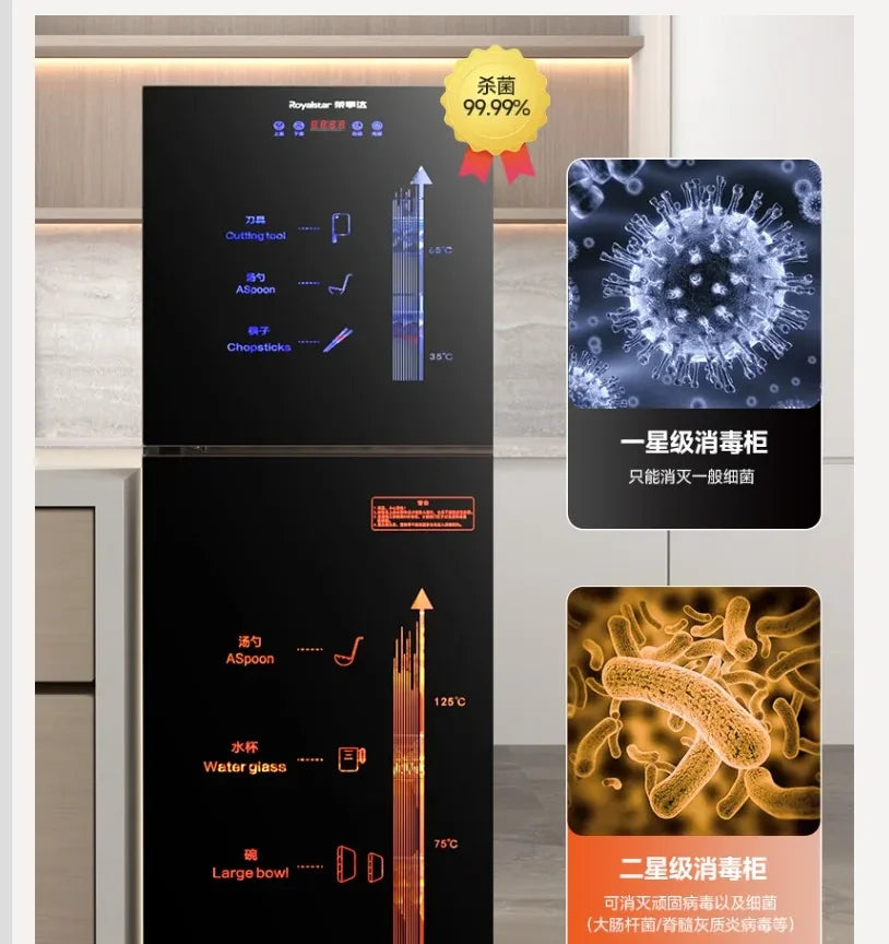 220V Royalstar Small Disinfection Cabinet Portable High Temperature Kitchen Commercial Household Desktop UV Sterilizer WAL